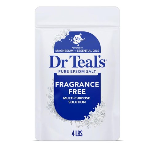 Dr Teal's Epsom Salt Magnesium Soak - Fragrance-Free Relaxation | 4 lbs for Stress Relief