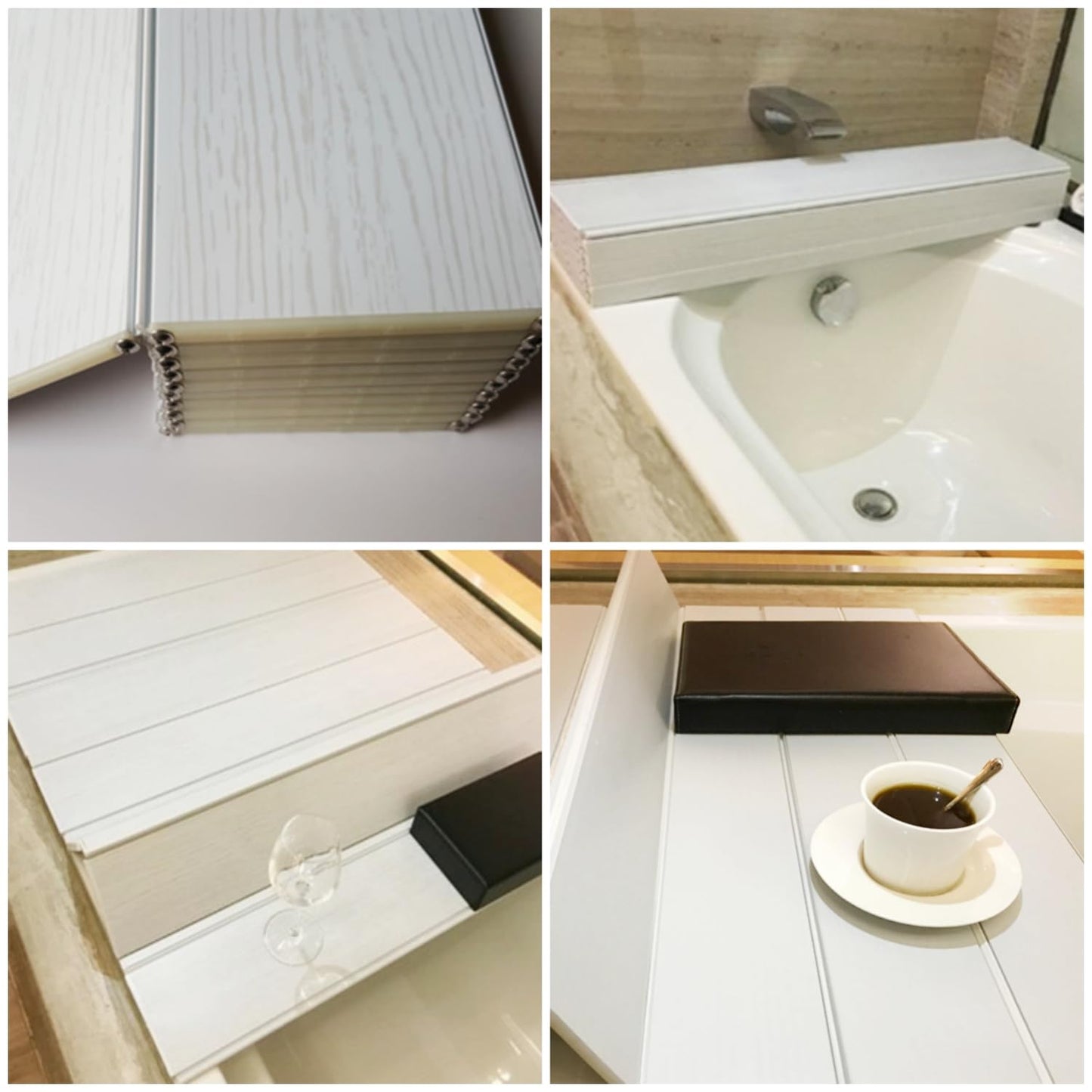 HJJKKH Shutter Bathtub Lid, Foldable Waterproof Bathtub Cover with 0.65cm Thickness, PVC Bathtub Tray, Anti-dust Bathtub Cover Bath Insulation Cover, Store Wine Glass,Books,Tablets,Cellphones