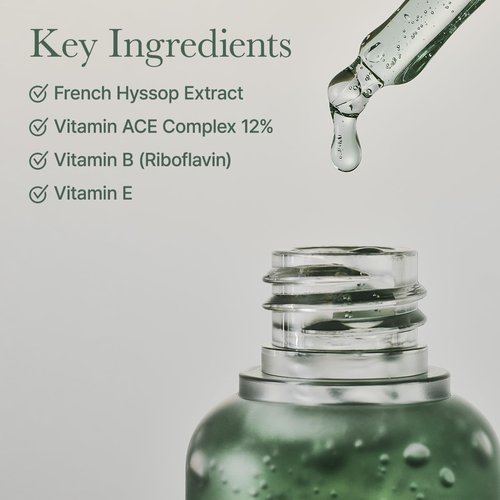 Arencia Hyssop Glow Serum - 10% Niacinamide & 12% Vitamins A, C, E | Hydrating Anti-Aging Formula for Radiant Skin