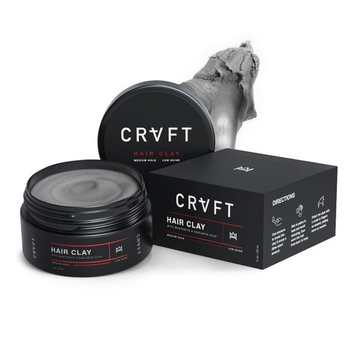 **CRVFT Hair Clay 2oz - Medium Hold, Zero Shine Matte Finish | Adds Volume & Texture for Short to Medium Styles**