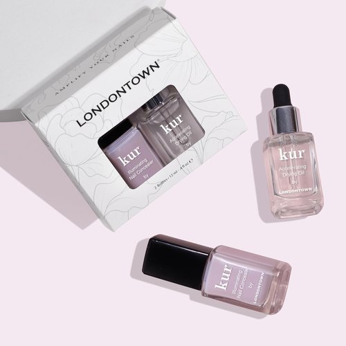 LONDONTOWN Perfect In A Pinch - Pink Nail Concealer & Accelerating Drying Oil Set | 0.40 Fl Oz