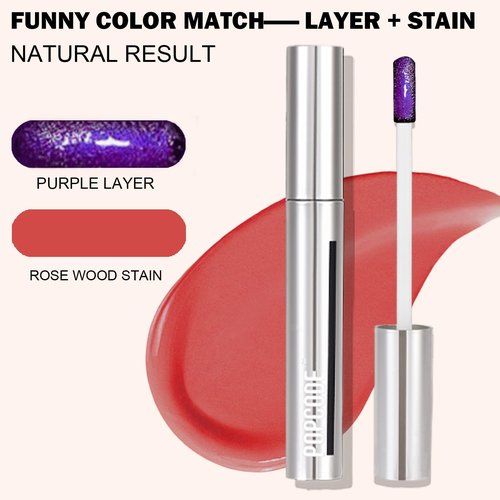 popcode Peel Off Lip Stain - Long Lasting, Transfer Proof and Waterproof Tattoo Lip Tint, Matte Finish Lip Stain Peel Off, Infused with Vitamin E & Algin & Hydroxyacetophenone, #001 Rose Wood