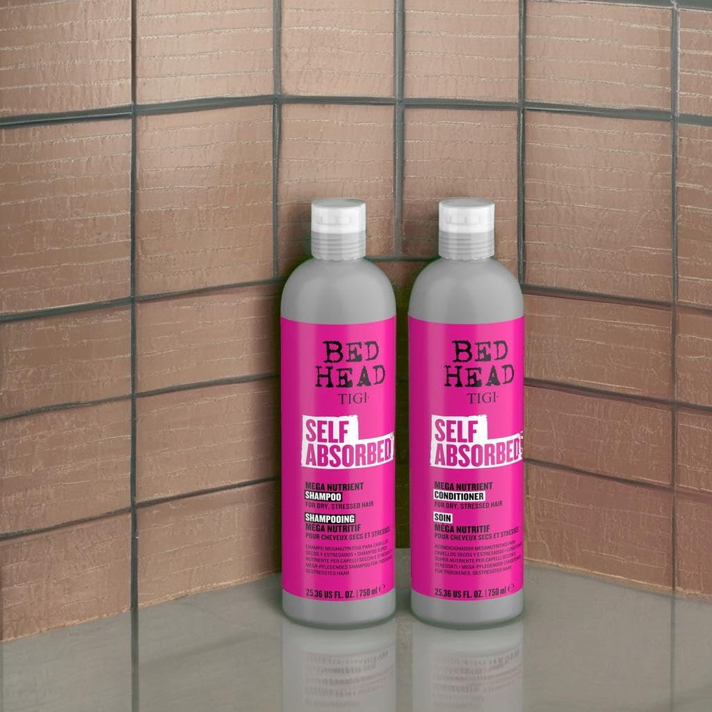 Bed Head by TIGI Self Absorbed Shampoo & Conditioner Set - Nourishing Frizz Control Duo, 25.36 Fl Oz, 2 Pack