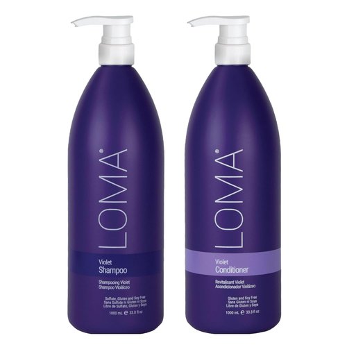 Loma Hair Care Violet Duo - Nourishing Shampoo and Conditioner Set for Blonde Hair