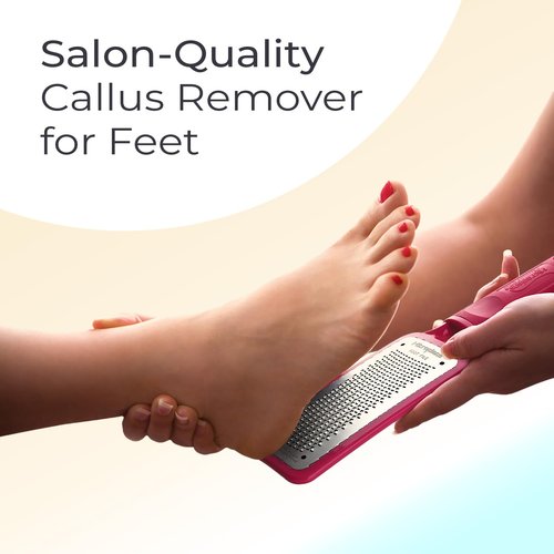 Microplane Colossal Foot File - Original Stainless Steel Callus Remover & Gentle Foot Scrubber | Pink