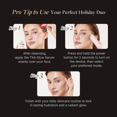 medicube Booster Pro Holiday Gift Set, Amazon Exclusive | Limited Mocha Booster Pro + TXA Niacinamide Serum | Gift for Women & Men | Perfect for Holiday Gifting & Self Care | Korean Skin Care Kit