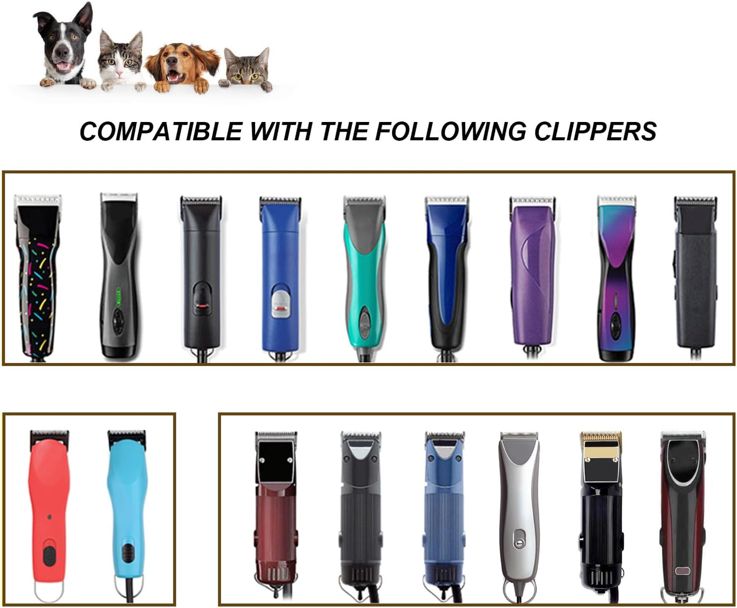 Skiennix Detachable Dog Grooming Clipper - Ceramic Blades for Andis & Oster | Size 5FC (1/4”, 6.3mm) Cut Length