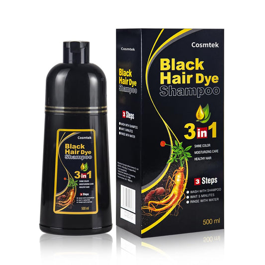 Skiennix Black Hair Dye Shampoo - Herbal Semi-Permanent Color for 100% Gray Coverage | 16.9 Fl Oz
