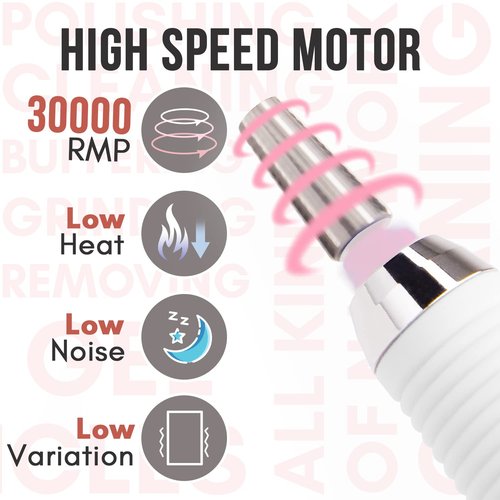 Makartt Nail Drill, Rechargeable Nail E File 30000RPM Electric Nail File, Malory Pink Portable Gel Nail Remover Machine with Nail Drill Bits & Sanding Bands for Manicure Salon Home Use