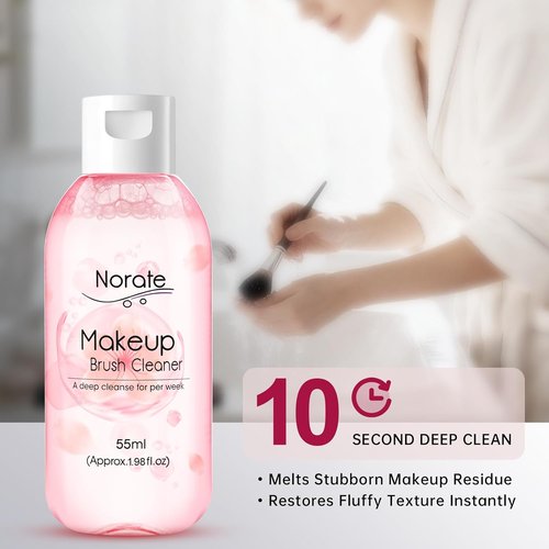 Norate Makeup Brush Cleaner - Gentle Deep Clean Solution with Cleaning Mat | 3-Piece Set