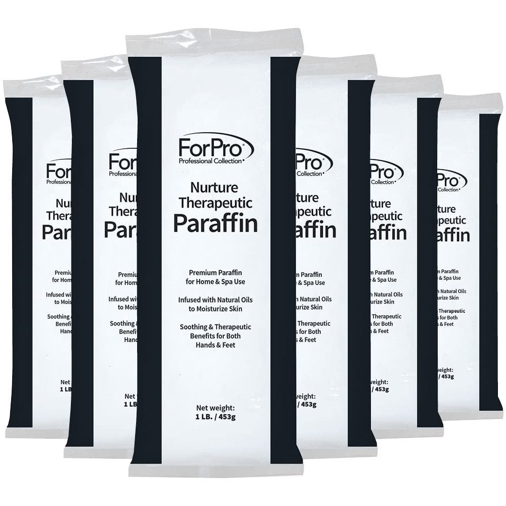 ForPro Professional Collection Nurture Paraffin Wax Refill, Peach Vanilla, Six 1-Pound Paraffin Blocks, Non-Greasy, Moisturizing for Soft & Healthy Skin, 6 Lbs