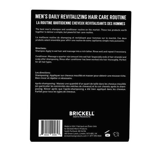 Brickell Men's Shampoo and Conditioner Set - Daily Revitalizing Hair Care with Mint & Tea Tree Oil | Natural & Organic Gift Set