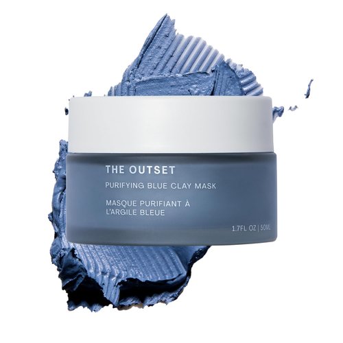 Outset Blue Clay Face Mask - Hydrating & Detoxifying for Blackheads, Pores | 1.7 fl oz, Vegan & Fragrance-Free