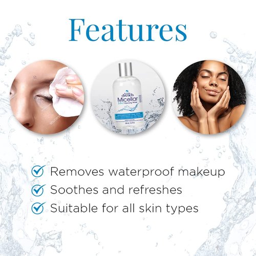 Body Drench 3-in-1 Micellar Water Makeup Remover, Facial Cleanser & Hydrating Water for Sensitive Skin, Eye Makeup Remover, 8.5 fl oz