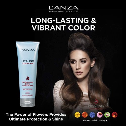 L'ANZA Healing ColorCare Blue Conditioner - Professional Color Toning Haircare to Eliminate Brassiness | Sulfate-Free Formula