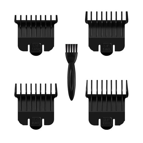 Andis T Outliners Guards - Snap-On Attachment for Close Trimming | 4 Pack (1/16” to 3/8”) - Black