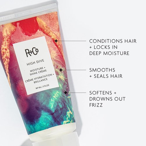R+Co HIGH DIVE Moisture + Shine Crème – Hydrating & Glossy Hair Cream, Adds Softness & Manageability, All Hair Types