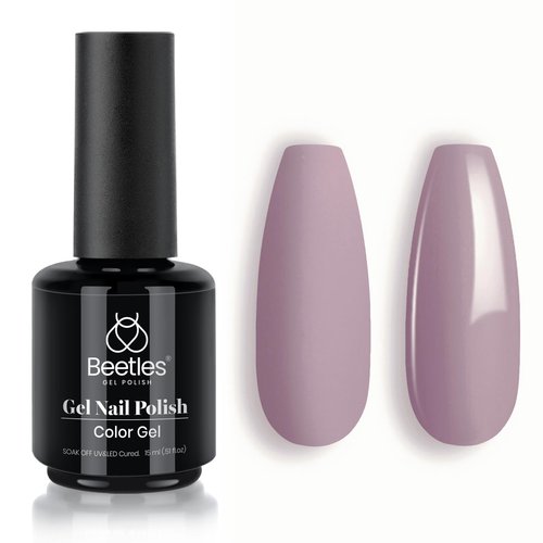 Beetles Grey Purple Gel Polish - 15ml Nude Angelina Grey Purple Gel Polish, Spring Soak Off UV LED Lamp Nail Art Salon DIY Design at Home Manicure Gifts for Women