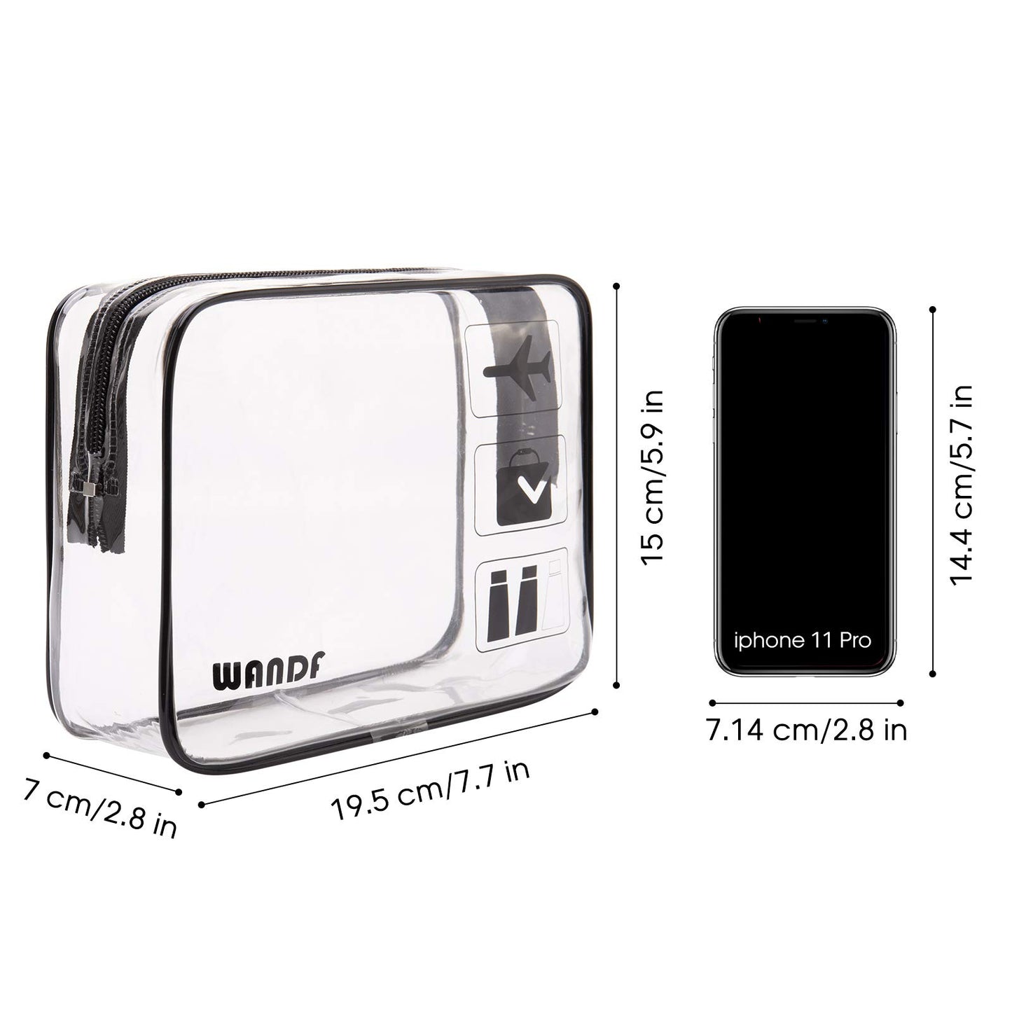 TSA Approved Clear Travel Toiletry Bag wih Zippers Carry-on Travel Accessories Quart Size Toiletries Cosmetic Pouch Makeup Bags for Men and Women (4pcs)