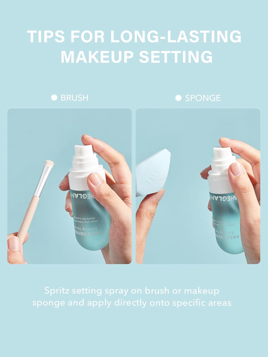 SheGlam Press Refresh Setting Spray - Moisturizing, Long-Lasting Oil Control | Non-Greasy Green