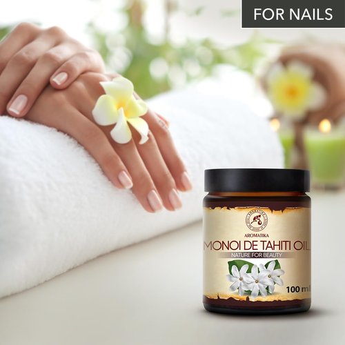 AROMATIKA Monoi De Tahiti Carrier Oil - Pure Cold Pressed Coconuts & Gardenia - 3.4 Fl Oz for Face & Body Care