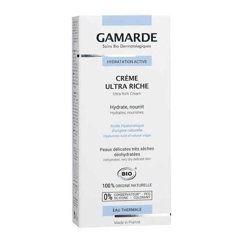 Gamarde Ultra Rich Cream - Hydrating Face Moisturizer with Hyaluronic Acid & Shea Butter - 1.41 oz