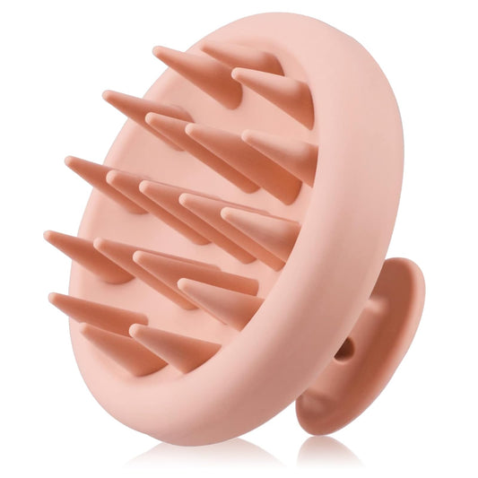 SPACOVE Scalp Massager Hair Growth with Soft Silicone Scalp Scrubber Shampoo Brush for Dandruff Removal Wet and Dry Hair Brush Scalp for Mens and Womens (Beige)