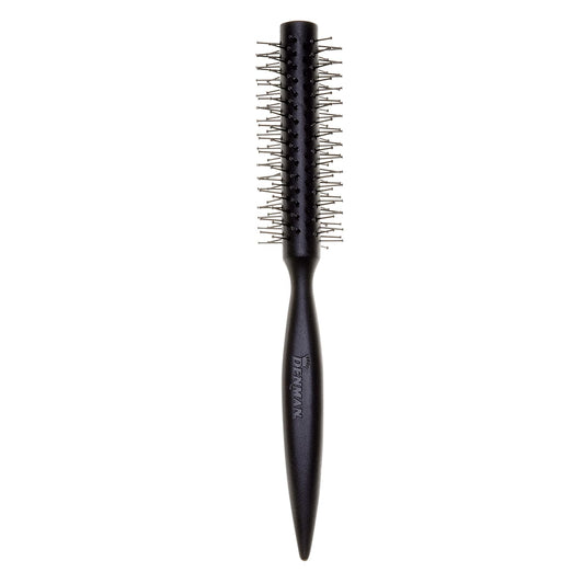 Denman Curling Round Hair Brush - Vented Barrel with Nylon Bristles for Volume & Movement | Black D73