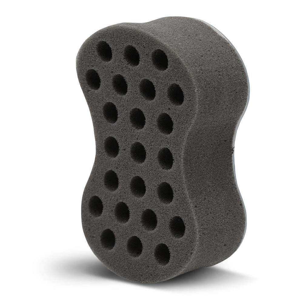 Upgraded Nudred Hair Sponge Brush- Texturizer, Hair Care Twister for Black Men/Women | Twist & Curl Comb| Barber Curling Tool for Afro Curly Hair Styling - Dreads, Curls, Coils | Large Holes (Silver)