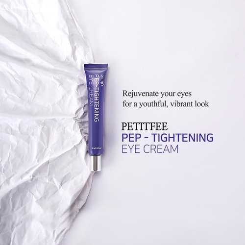 Petitfee Pep-Tightening Eye Cream - Peptide Formula with Green Tomato & Coffee Seed Extract | 1.05 oz (30g) for Fine Lines & Tightening
