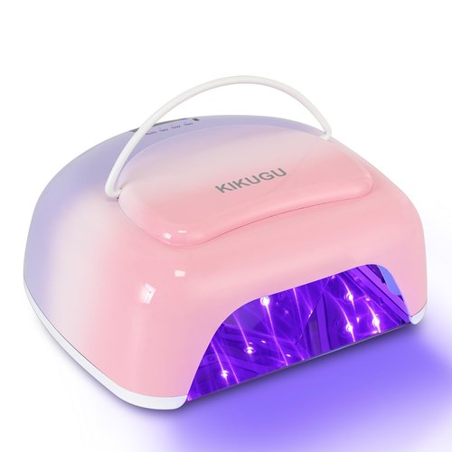 Kikugu Professional Rechargeable UV LED Nail Lamp,96W Cordless UV Light for Gel Nails with Metallic Reflector & Metal Base, Fast Curing Lamp Manicure,Pedicure,Ideal for Nail Salon(Orange Purple)