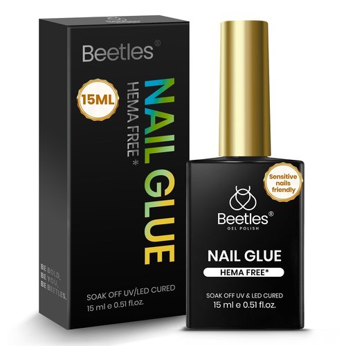 Beetles 15ml HEMA-Free Nail Glue Gel, TPO Free UV Nail Glue for Acrylic Nails Tips, Super Strong for Extensions, DIY Gel, U V Light Required