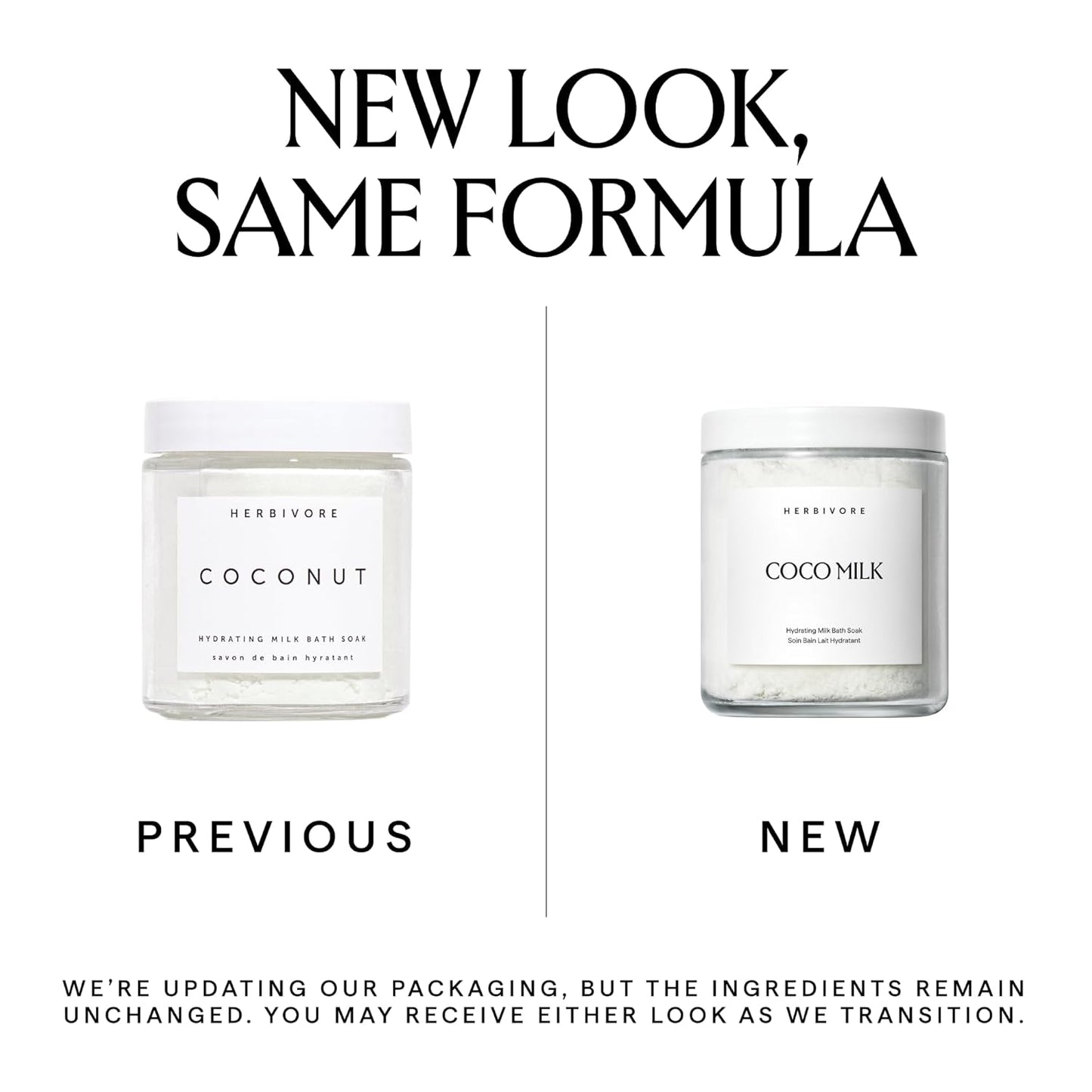 HERBIVORE Coconut Milk Bath Soak - Deeply Hydrating & Skin Softening | Vegan, Soothing Coconut Scent