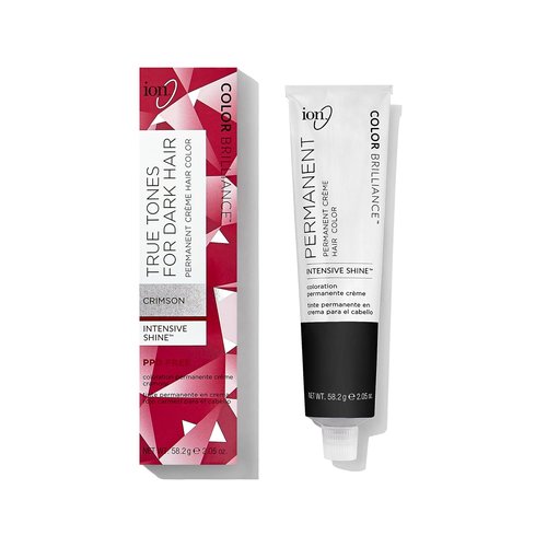 Ion True Tones Permanent Crème Hair Color for Dark Hair - Rich Crimson Shade