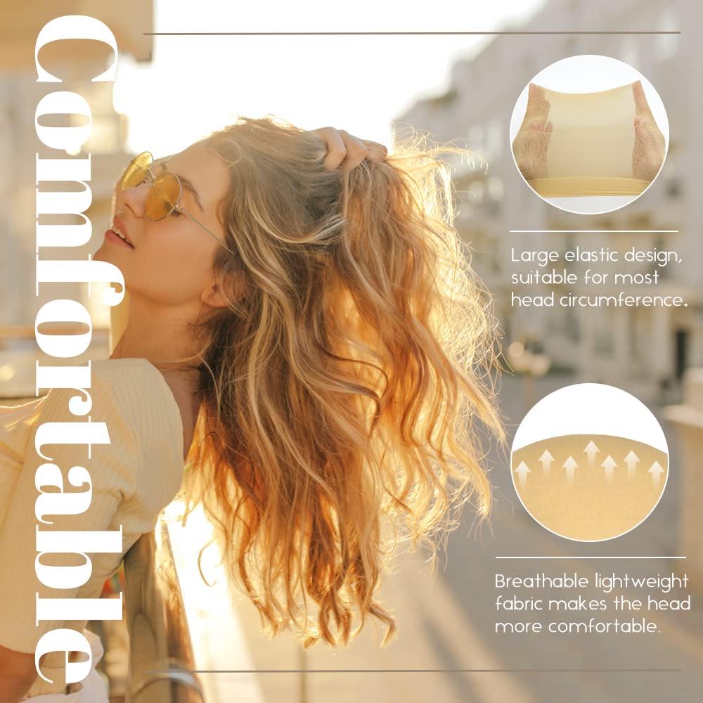 MYKURS Stocking Wig Cap for Women, Stretchy Nylon Hair Cap for Wig, Beige 24 PCS