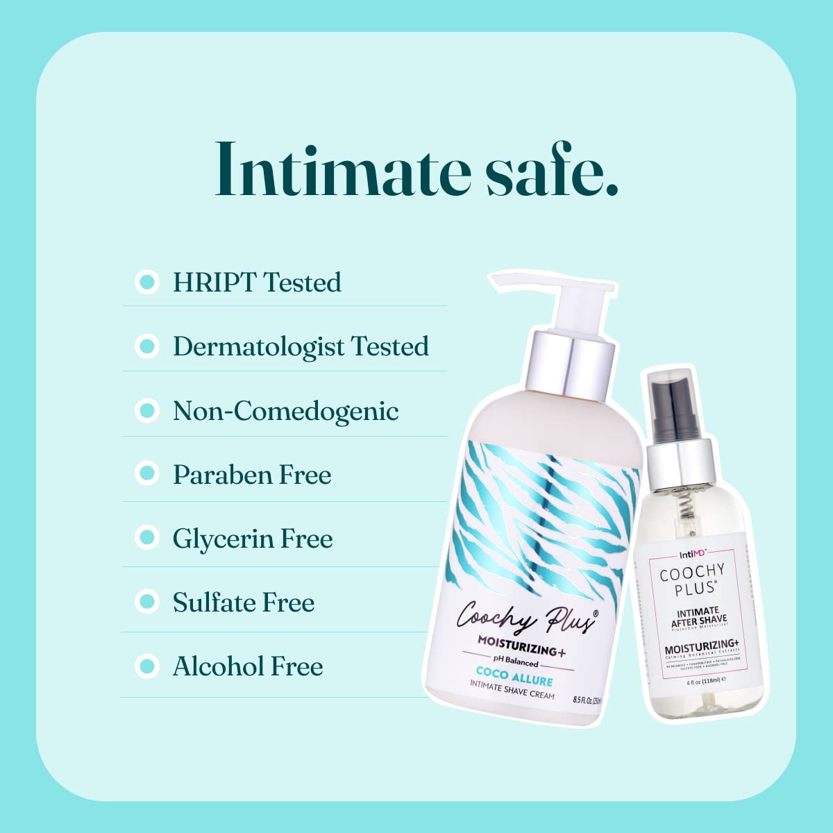 IntiMD Coochy Plus Intimate Shaving Complete Kit - Coco Allure & Organic After Shave Protection Soothing Moisturizer Mist - Antioxidant Formula Prevents Razor Burns, Itchiness & Ingrown Hair