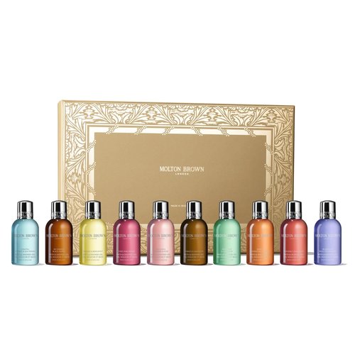 Luxury Scented Body Washes Gift Set by Stocking Filler | 10 x 1.7 fl. oz. for Christmas Beauty
