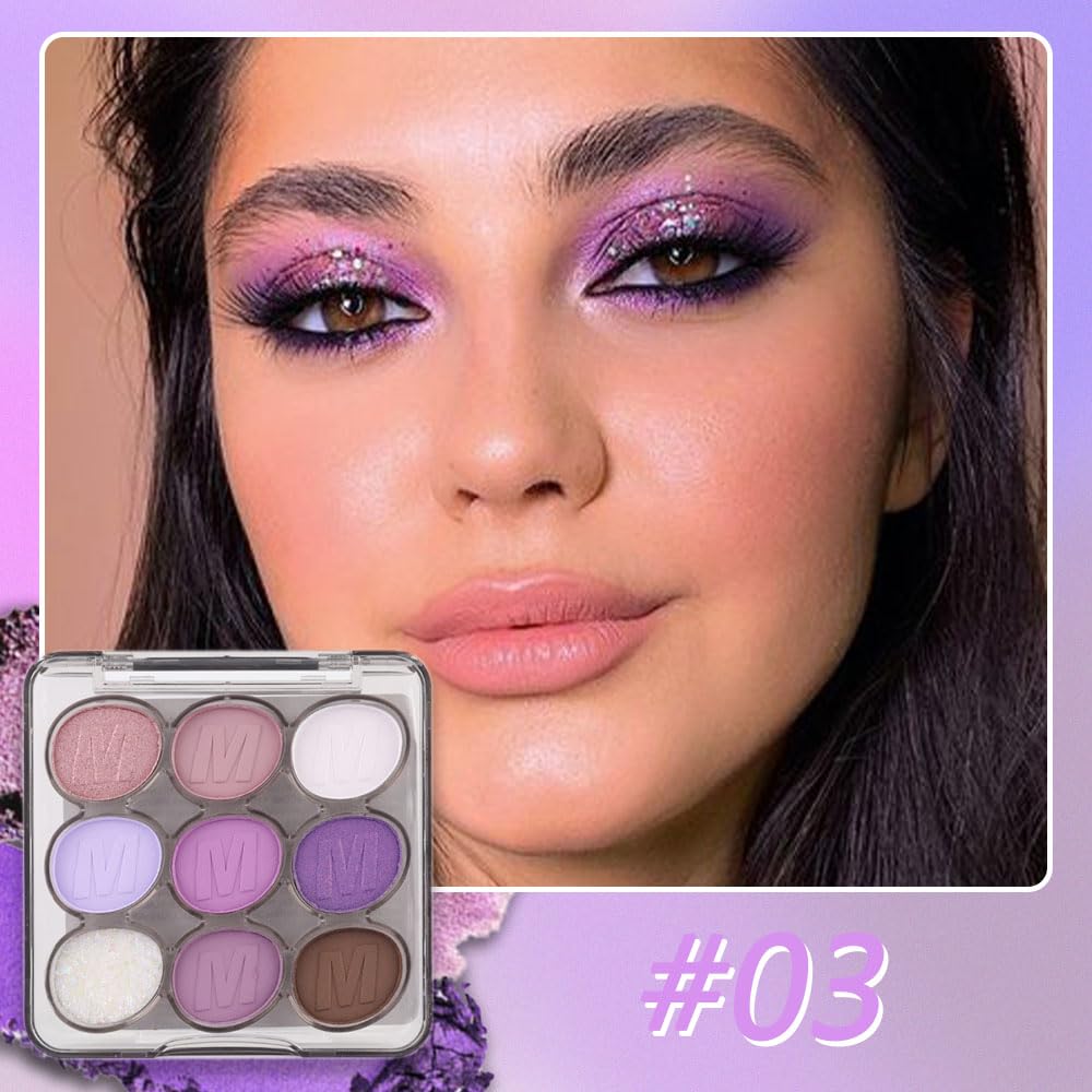 All-in-one Disk Conceal Contour Eyeshadow Palette with Mirror-10 Colors Highly Pigmented Matte Shimmer Primer Powder Makeup-Warm Nude Bronze Neutral Shadows 04#