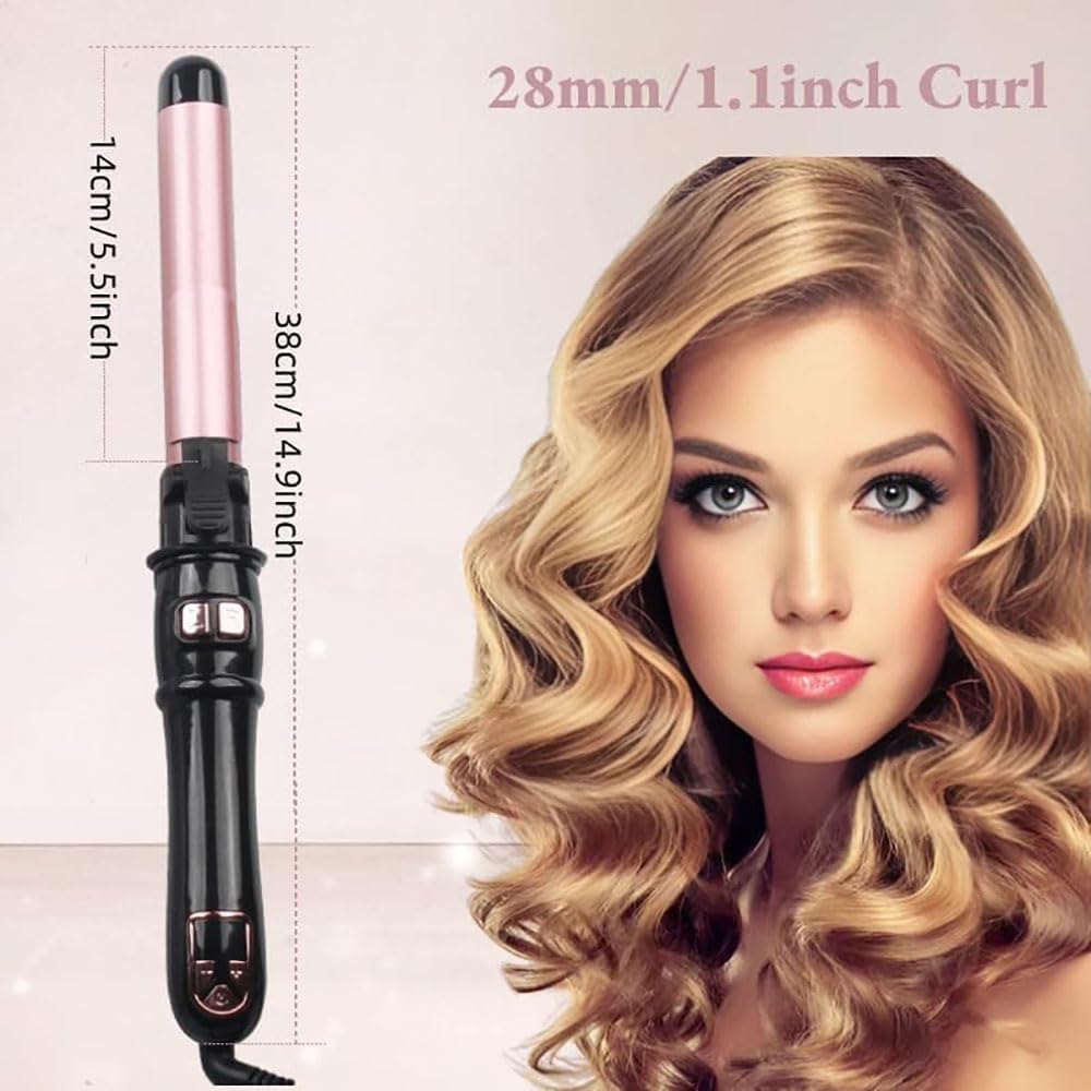 Skiennix Rotary Curler - 1 Inch User-Friendly Curling Iron with Automatic Shutdown | Rose Gold