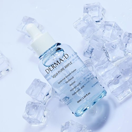 DERMA:D Korean Ampoule Hyaluronic Acid Serum – Deep Hydration & Multi-Benefit Formula with Panthenol, Vitamin C, Retinol – Moisturizing Face Serum for Radiant, Even Complexion – 1.69 fl oz