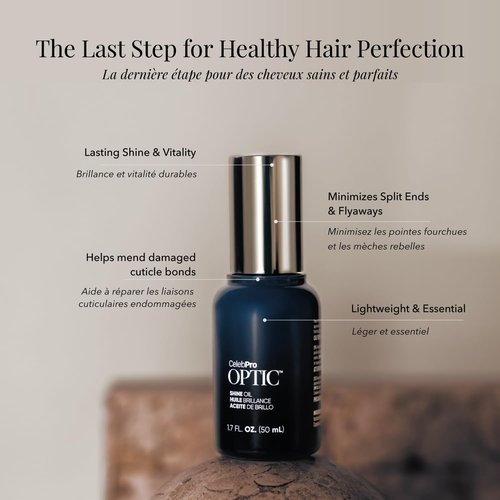 CelebPro OPTIC Hair Oil - Hair Heat Protectant Oil for Frizz Control - Adds Shine and Smooths Split Ends - Color Safe Formula, 1.7 fl oz