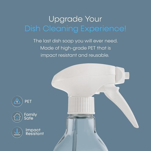 Eversoft Foaming Jet Dish Soap Spray - Versatile 350 ml Trigger Bottle for Kitchen & Bathroom | Clear
