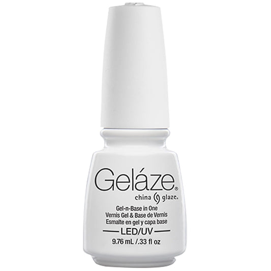 China Glaze Gelaze Gel-N-Base in One - White on White Nail Polish | LED/UV Soak Off Gel, 0.33 Fl Oz