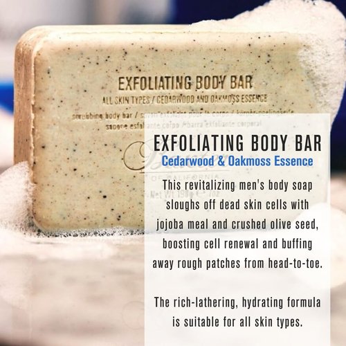 Baxter of California Exfoliating Body Bar Soap - Deep Cleansing Cedarwood & Oak Moss, 7 Oz