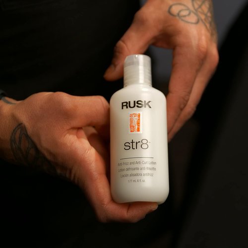RUSK Str8 Anti-Frizz & Anti-Curl Lotion - Light & Greaseless Formula, 6 oz White