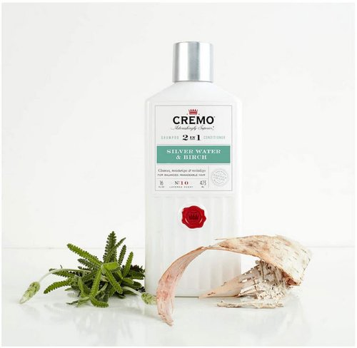 Cremo Barber Grade Silver Water & Birch 2-in-1 Shampoo & Conditioner, 16 Fl Oz (2-Pack)