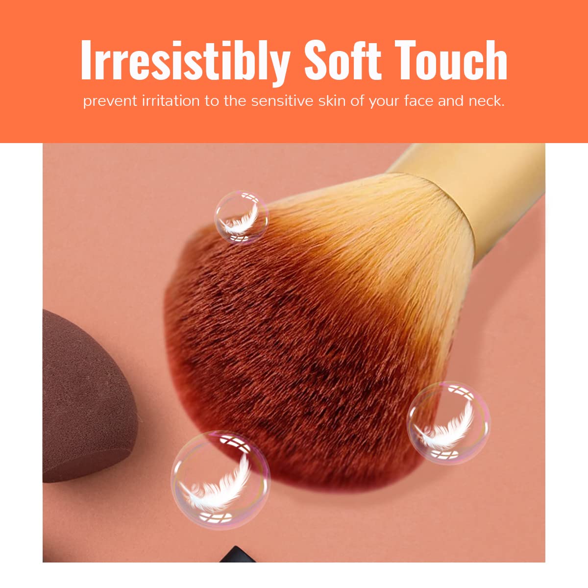 Champagne Makeup Brushes Set, Valentines Day Gifts for Kids,Yuwaku Silver Foundation Powder Blush Eyeshadow Brushes Blending 32 Piece NO Shed Cruelty-Free Synthetic Fiber Bristles Cosmetic Brushes