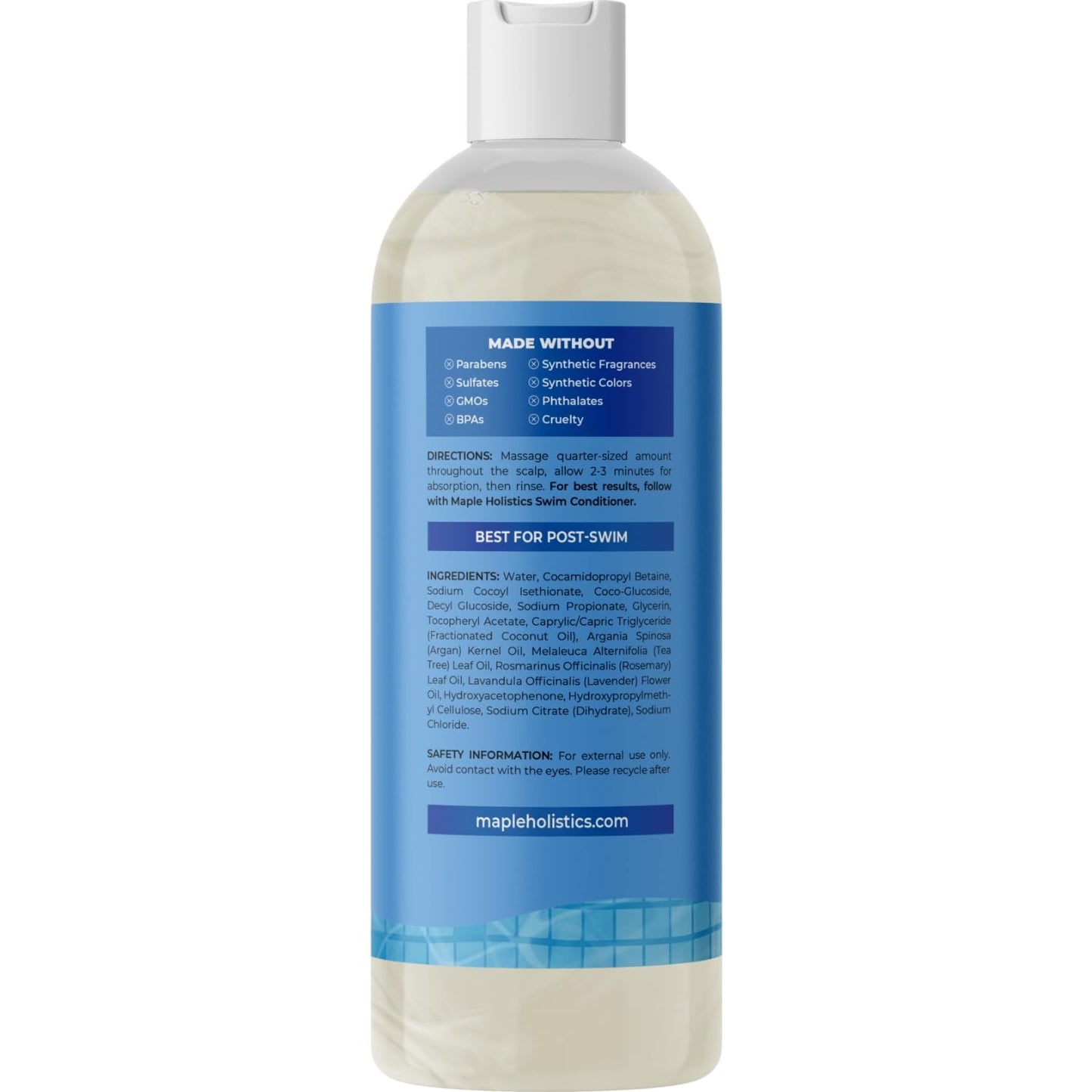 Skiennix After Swim Shampoo - Chlorine Removal Formula for Kids & Adults with Tea Tree & Rosemary Oils - 12 oz