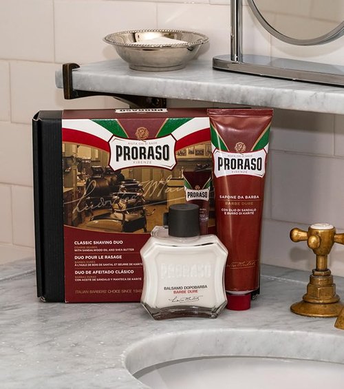 Proraso Shaving Kit - Nourishing Cream & After Shave Balm for Coarse Beards - Premium Italian Duo