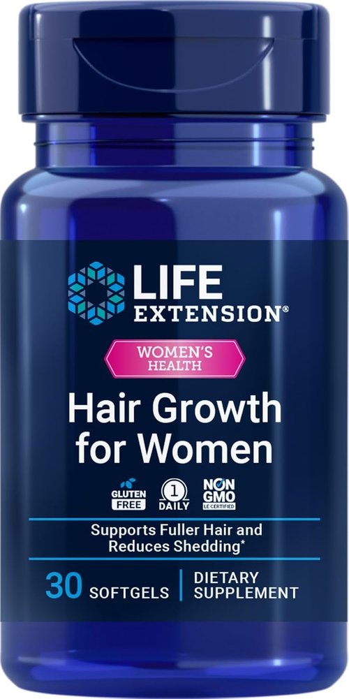 Life Extension Hair Growth Supplement for Women - Boost Fullness & Density with Ceramosides™ | Non-GMO, Gluten-Free, 30 Softgels